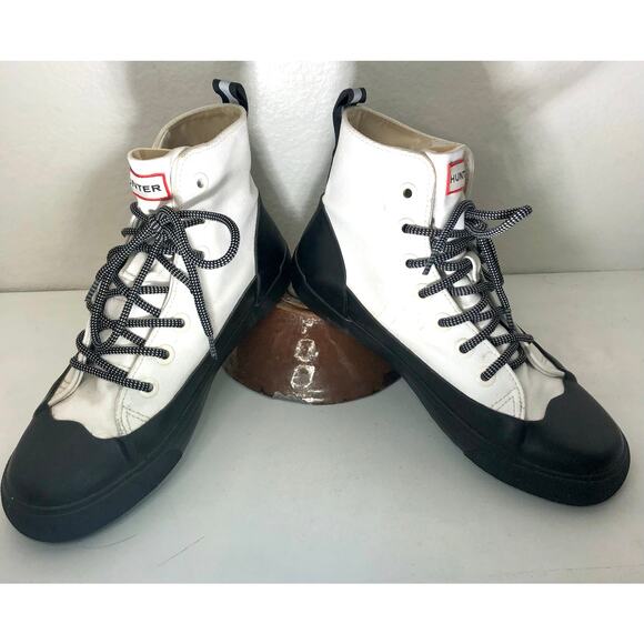 Hunter for Target Dipped Canvas High Tops Top Sneaker Rain Boots White M6 W8 - Picture 2 of 12